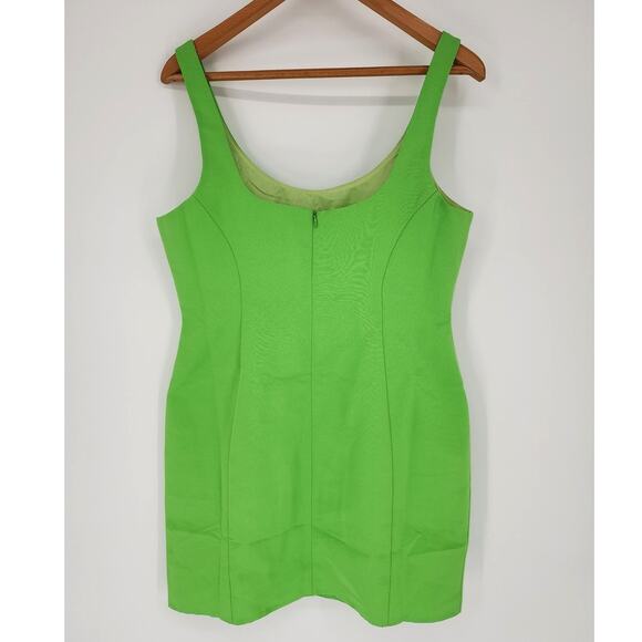 ASOS Design Bright Green Sleeveless Fitted Dress Size 10 (UK 14 / EU 42) - Picture 11 of 11